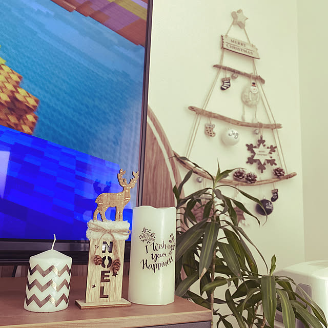 Xmasタペストリー/ウッド/子供のいる暮らし/観葉植物のある暮らし/セリア...などのインテリア実例 - 2020-11-28 11:25:38