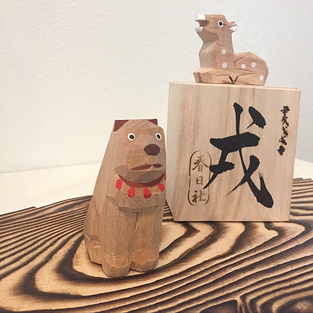 奈良一刀彫 鹿の親子 昭和レトロ 10 奈良一刀彫 鹿の親子 昭和レトロ 10