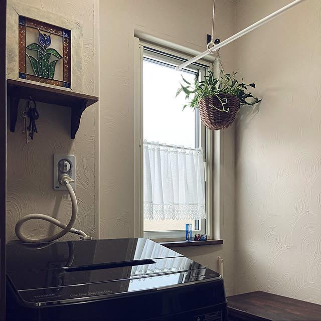 洗濯機/洗濯室/ステンドグラス/観葉植物/バス/トイレのインテリア実例 - 2022-01-31 14:37:41