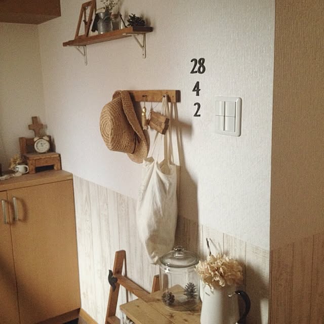 玄関/入り口/DIY/雑貨/フェイクグリーンのインテリア実例 - 2014-02-09 15:12:45