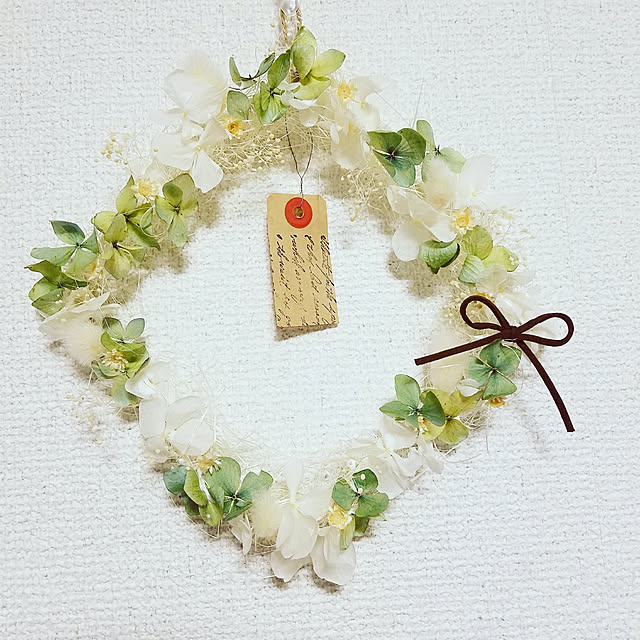 壁/天井/ナチュラルインテリア/みどりのある暮らし/リース/紫陽花...などのインテリア実例 - 2017-07-24 20:05:35