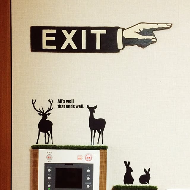 壁/天井/EXIT/ウォールステッカー/男前/ハンドメイド...などのインテリア実例 - 2015-11-03 23:08:15