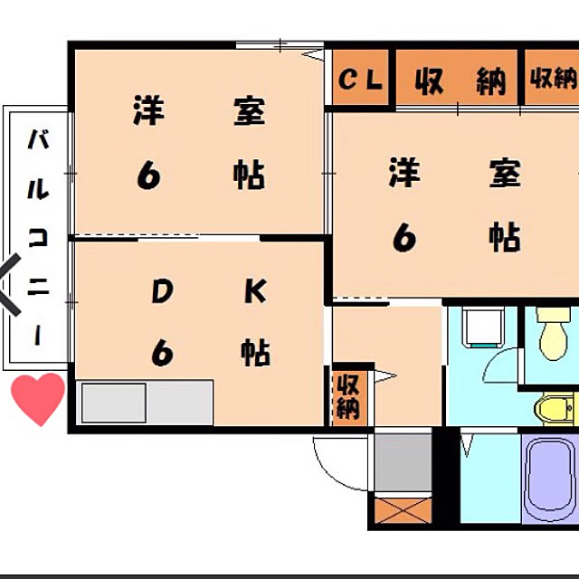 賃貸/2DK/部屋全体のインテリア実例 - 2019-06-06 21:07:25