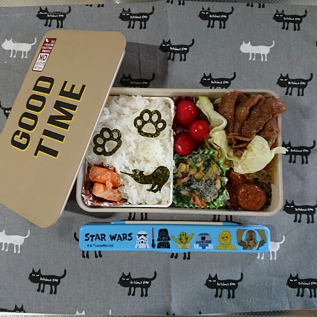 キッチン/お弁当/お弁当箱/猫の形の海苔/こどもと暮らす...などのインテリア実例 - 2017-04-13 06:51:26