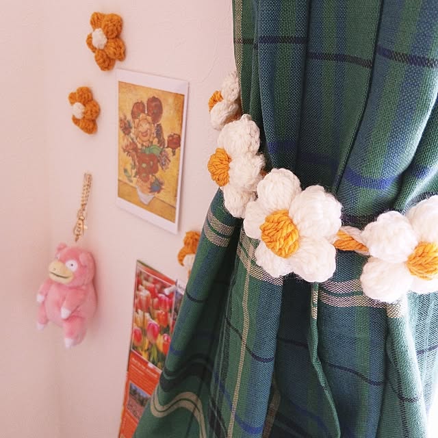 ハンドメイド/ダイソー/カーテン/100均/編み物...などのインテリア実例 - 2026-04-10 20:30:21