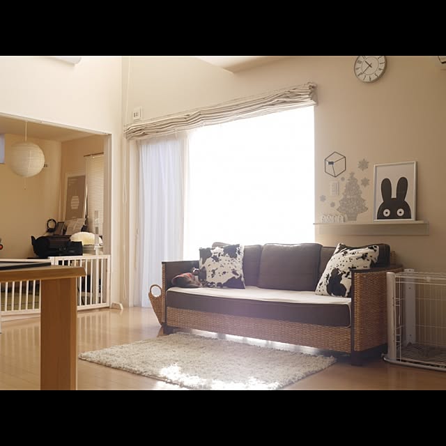 ソファー/部屋全体/ニトリのクッション/無印良品 壁に付けられる家具/クリスマス...などのインテリア実例 - 2016-12-04 16:38:51