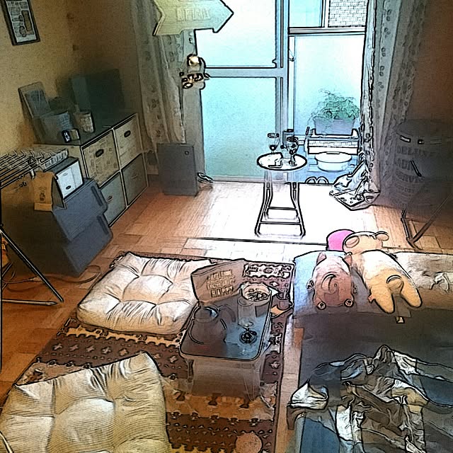 部屋全体/ワンルーム/使いやすさを追求/一人暮らし/100均アイテム...などのインテリア実例 - 2017-07-02 05:50:37