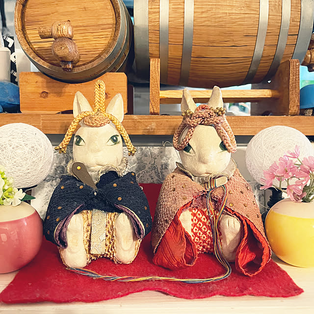 つまみ細工*うさぎのおひなさま 雛人形 セット レース耳うさぎ つまみ細工*うさぎのおひなさま 雛人形 セット レース耳うさぎ