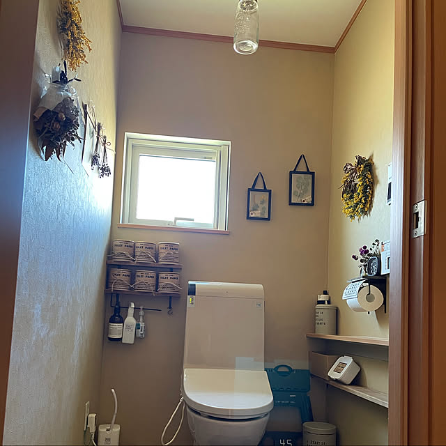 自作のトイレットペーパーカバー/ボタニカルな暮し/ミモザリース/手作り照明/スワッグ...などのインテリア実例 - 2021-04-21 12:35:36