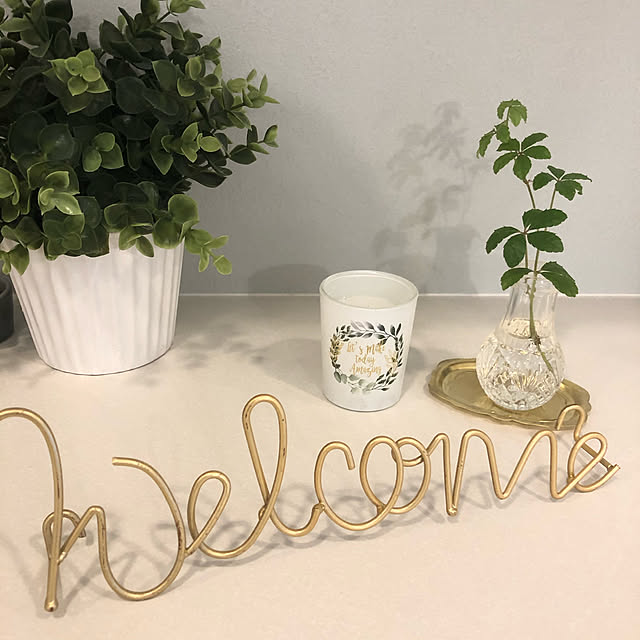 ちいさなフラワーベース/小さなトレイ/welcomeプレート/新商品買ったよ！/ブルーグレーの壁...などのインテリア実例 - 2020-01-24 16:09:18