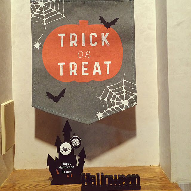 玄関/入り口/ハロウィン/初投稿/雑貨/100均のインテリア実例 - 2017-10-22 22:03:40
