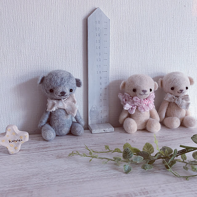 棚/ハンドメイド/羊毛フェルト/雑貨/くまさん...などのインテリア実例 - 2019-02-06 15:40:40
