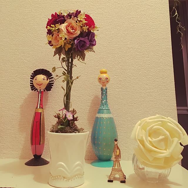 玄関/入り口/ハンドメイド/真ん中のお花は祖母の手作り/一人暮らし/ナチュラル...などのインテリア実例 - 2015-11-19 07:43:34