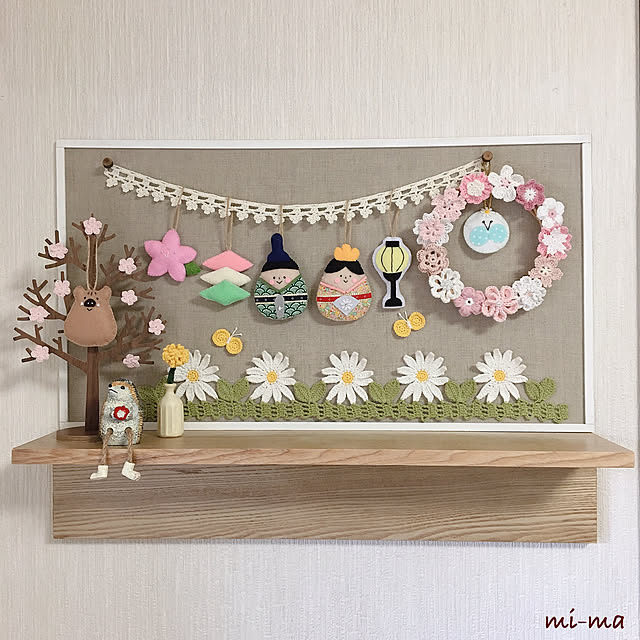 ハンドメイド フェルトリース ひなまつり⑤ こわれる