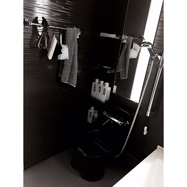 バス/トイレ/楽天で買ったもの/白黒病/白黒インテリア/白黒...などのインテリア実例 - 2016-06-08 07:09:09