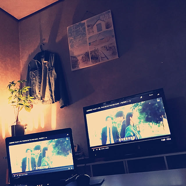 観葉植物/照明/男前/一人暮らし/ベッド周りのインテリア実例 - 2020-04-18 19:20:28