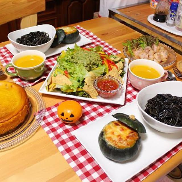 ハロウィン/記念日の夕食+..・*☆/手作りケーキ♡/パンプキンチーズケーキ♡/キッチン...などのインテリア実例 - 2019-09-29 10:51:45