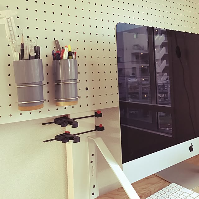 壁/天井/塩ビパイプ/iMac/有孔ボード/ラブリコ...などのインテリア実例 - 2017-05-15 18:19:11