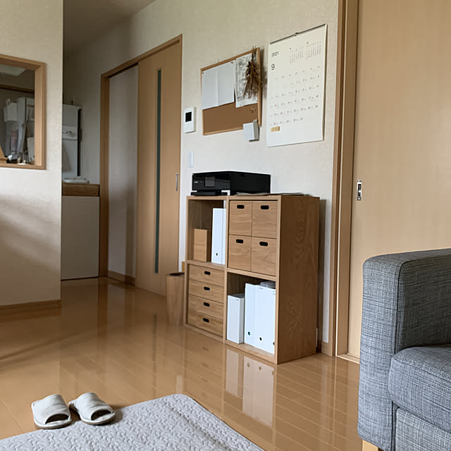 スタッキングシェルフ/カゴ収納/イブルキルティングマット/無印良品/100均...などのインテリア実例 - 2021-09-02 11:44:48