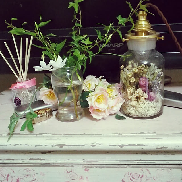 棚/カントリーコーナー/ドライフラワー/生花/ジャスミンの花...などのインテリア実例 - 2017-07-30 23:37:53