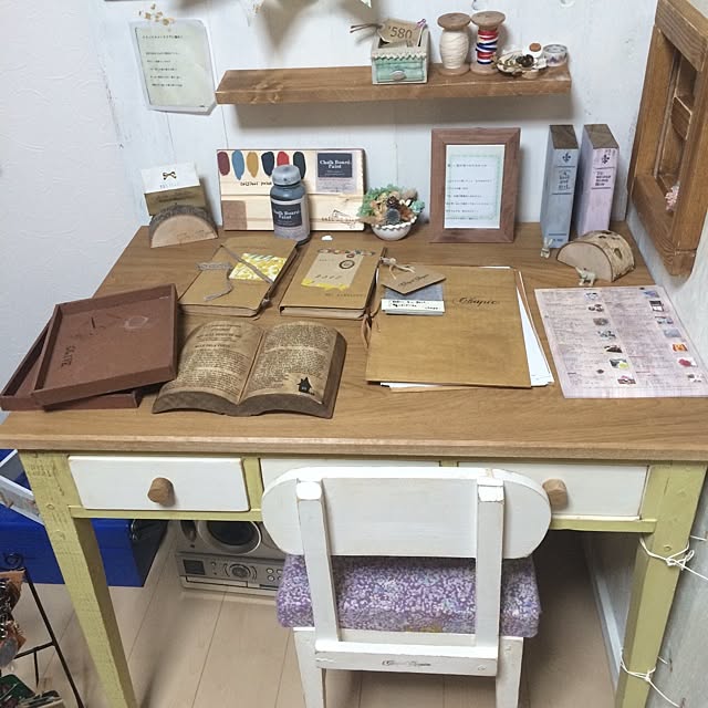 手作り木工雑貨 学校の机をアレンジしてみました。 生ぬるい
