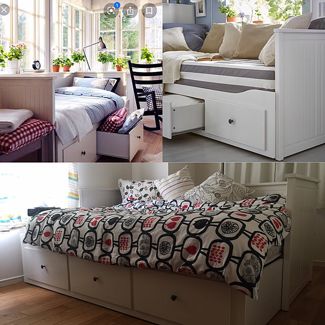 IKEA (イケア) HEMNES デイベッドフレーム(引き出し×3), ホワイト 703.493.27 - 通販 | 家具とインテリアの通販【RoomClipショッピング】 IKEA (イケア) HEMNES デイベッドフレーム(引き出し×3), ホワイト 703.493.27 - 通販 | 家具とインテリアの通販【RoomClipショッピング】