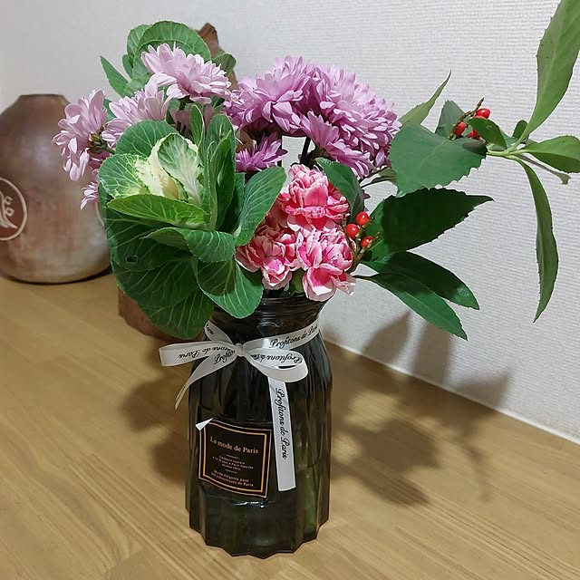 玄関/入り口/お正月/観葉植物大好き❤︎/切り花がある暮らし/葉牡丹♡のインテリア実例 - 2024-12-30 14:53:11