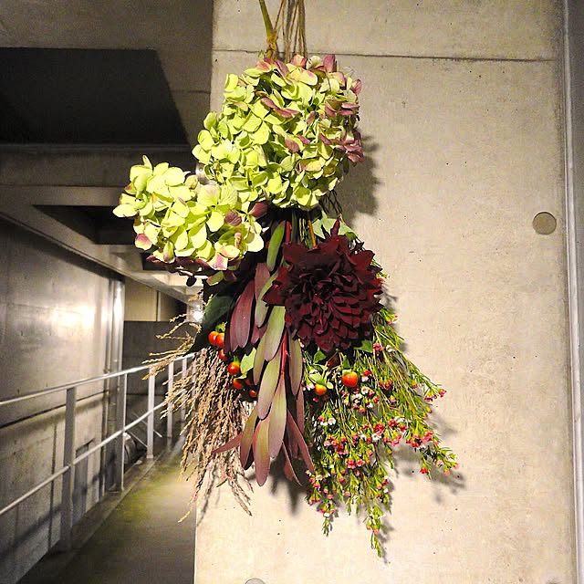 玄関/入り口/紫陽花/NO GREEN NO LIFE/打ちっ放し/インテリアグリーン...などのインテリア実例 - 2016-11-11 23:30:40