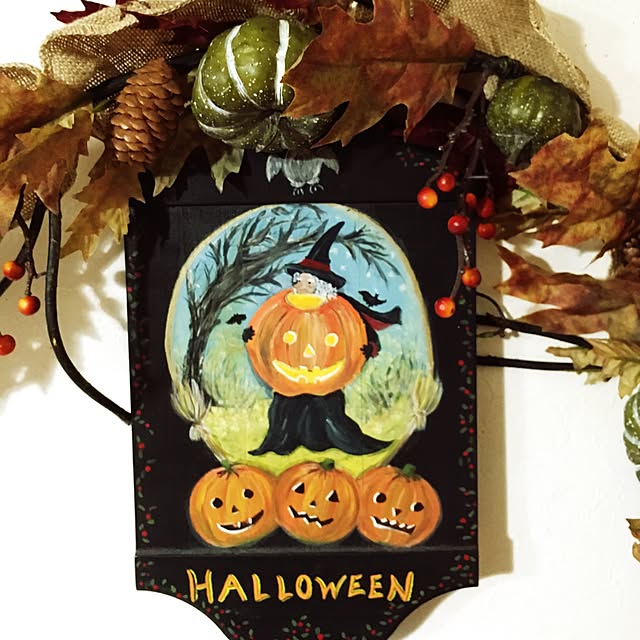 トールペイント 作品 ハンドメイド ハロウィン オルゴール
