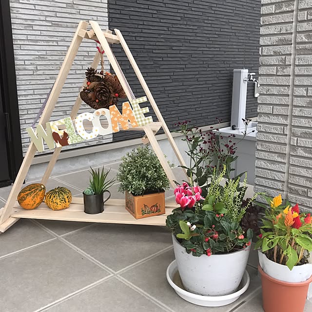 玄関/入り口/寄せ植え初心者/はじめてのDIY/すのこDIY/フェイクグリーン...などのインテリア実例 - 2016-09-29 14:31:11