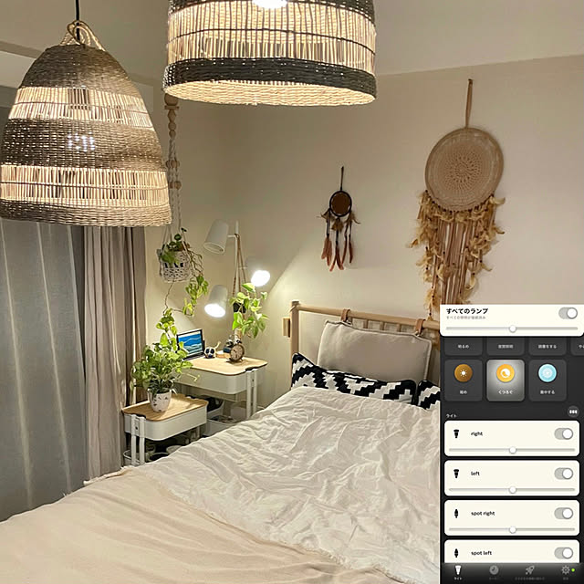 ドリームキャッチャー/Hueホワイトグラデーション/おうち快適化計画/スマート家電/Philips Hue...などのインテリア実例 - 2021-06-02 12:59:26