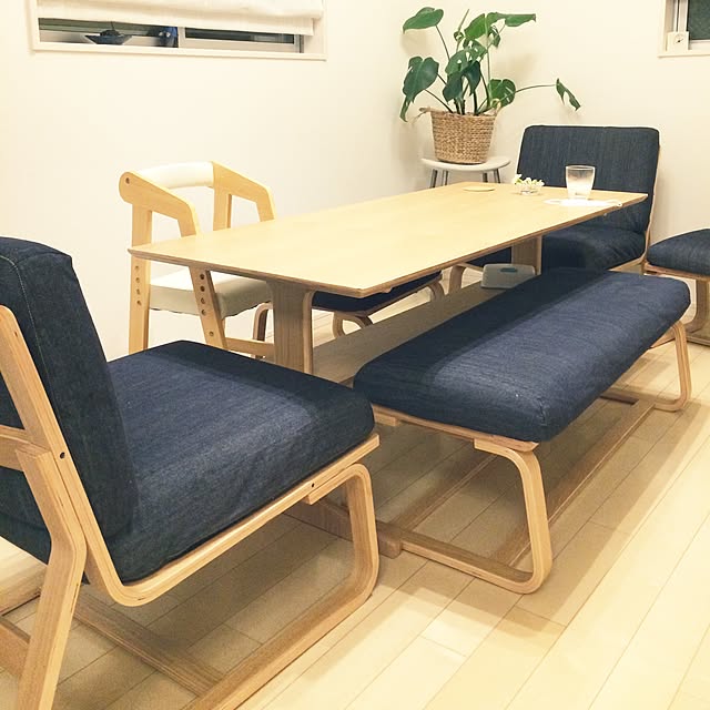無印良品 綿デニムリビングでもダイニングでもつかえるベンチ 無印良品 綿デニムリビングでもダイニングでもつかえるベンチ