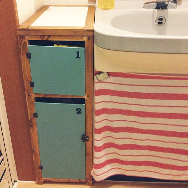バス/トイレ/洗面所の収納/タイル/DIY/セリアのインテリア実例 - 2015-03-04 18:10:25