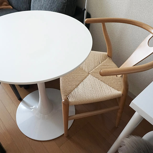 sayaのLifeStyleFunFun-ラウンドカフェテーブル BOUQUET70cm 丸テーブル ホワイトの家具・インテリア写真