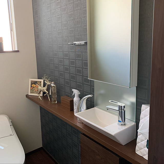 リリカラ/トイレ/トイレの壁/アクセントクロス/バス/トイレのインテリア実例 - 2020-05-24 07:32:21