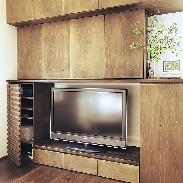 作り付け棚/壁面収納/テレビ台周辺/テレビ台/レコーダー置き場...などのインテリア実例 - 2020-02-18 14:01:58