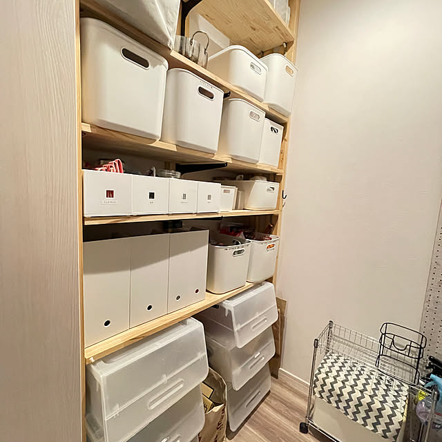 パントリー収納/すっきり/ポリエチレンケース/無印良品/ニトリ...などのインテリア実例 - 2021-11-01 00:14:06