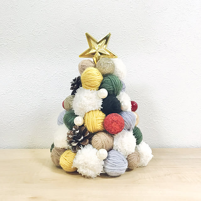 ナチュラル/ハンドメイド/クリスマス/Xmas/毛糸玉リース...などのインテリア実例 - 2021-11-17 11:36:39