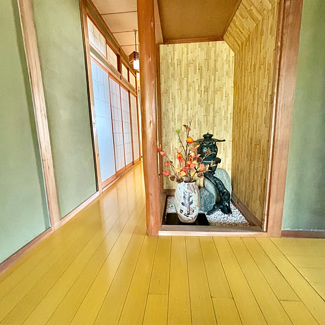 玄関/入り口/秋のディスプレイ/実家です✨/坪庭和風/灯籠...などのインテリア実例 - 2024-11-13 21:13:19