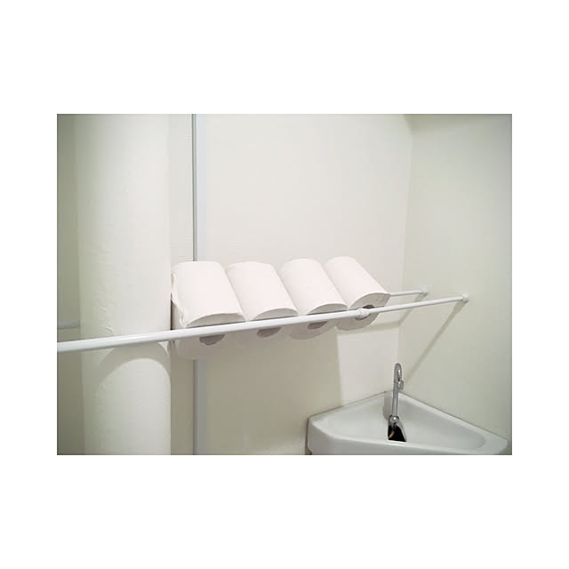 バス/トイレ/トイレットペーパー/突っ張り棒/100均/賃貸でも楽しく♪...などのインテリア実例 - 2017-08-28 17:23:13