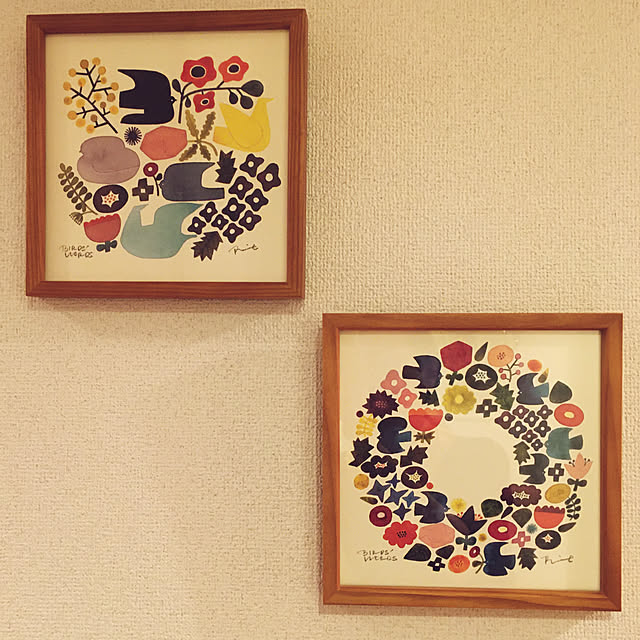 バーズワーズ Flower アートポスター＋木製フレーム 30×30 立派