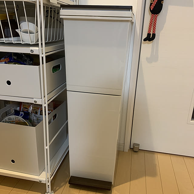 4141のアスベル-アスベル シリコーン 分別ダストボックスパッキン付ペダル2段スリム38L ブラウンの家具・インテリア写真