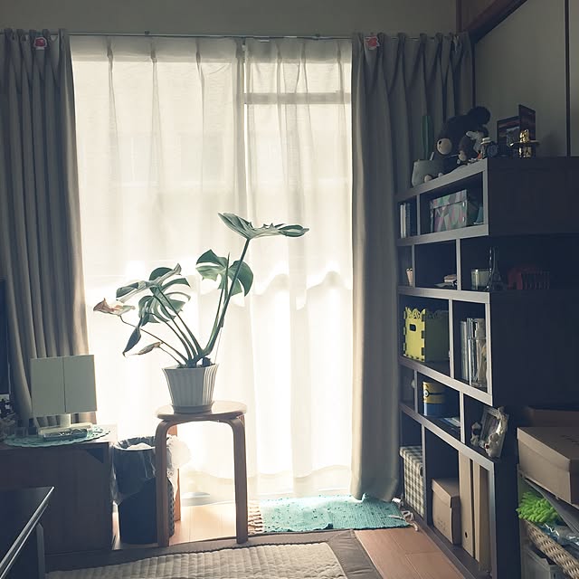 部屋全体/ベージュ カーテン/飾り棚/団地 賃貸/団地住まい...などのインテリア実例 - 2016-10-09 10:38:48