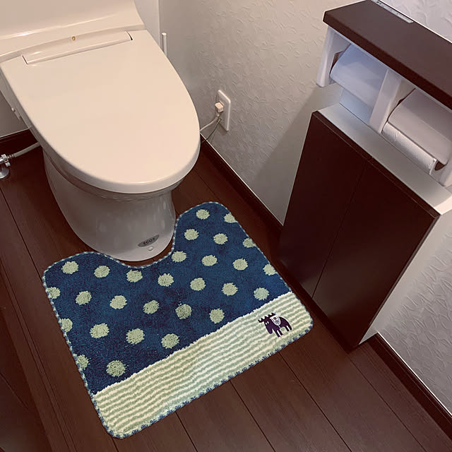 Sachiの-moz 水玉 トイレマット 55*60 ダーラエルク モズ ドット ピンク ブルー おしゃれ 北欧 キャラクター デザイン エルク 人気 かわいい 丸洗い 滑り止めの家具・インテリア写真