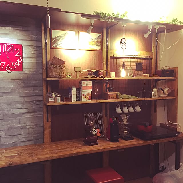 部屋全体/ディアウォール/カフェ風/DIY/一人暮らしのインテリア実例 - 2016-11-13 17:54:26