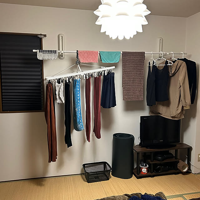 ベッド周り/部屋干し/賃貸/一人暮らし/テレビ...などのインテリア実例 - 2026-03-05 21:13:23