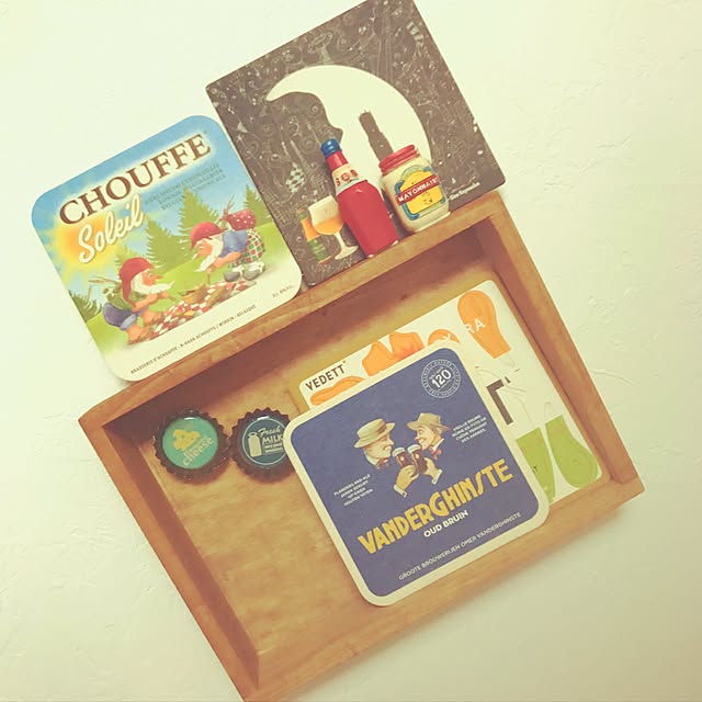 部屋全体/ビアコースター/DIY/100均/ハンドメイド...などのインテリア実例 - 2017-05-27 22:59:01