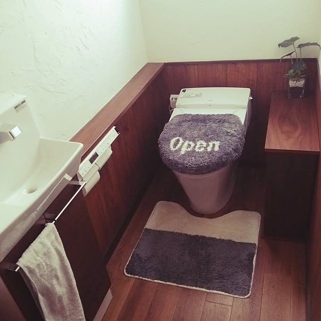 バス/トイレ/NO GREEN NO LIFE/フェイクグリーン/openトイレカバー/新築...などのインテリア実例 - 2016-04-21 10:59:29