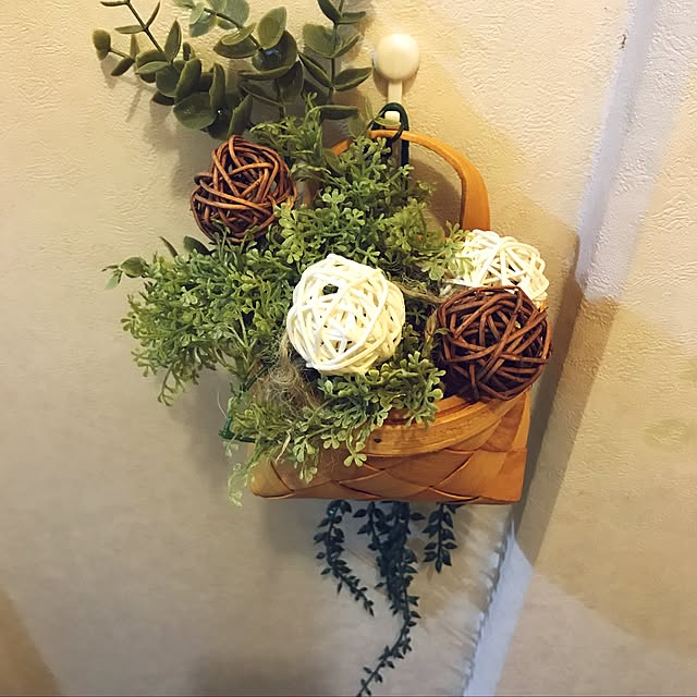 セリア/フェイクグリーン/ハンドメイド/雑貨/ナチュラル...などのインテリア実例 - 2016-12-25 18:32:27