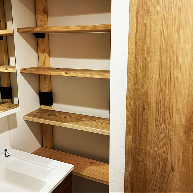 Takashiの平安伸銅工業-平安伸銅工業 LABRICO DIY収納パーツ 棚受 シェルフサポート アイアン 屋内専用 ブラック IXK-2の家具・インテリア写真
